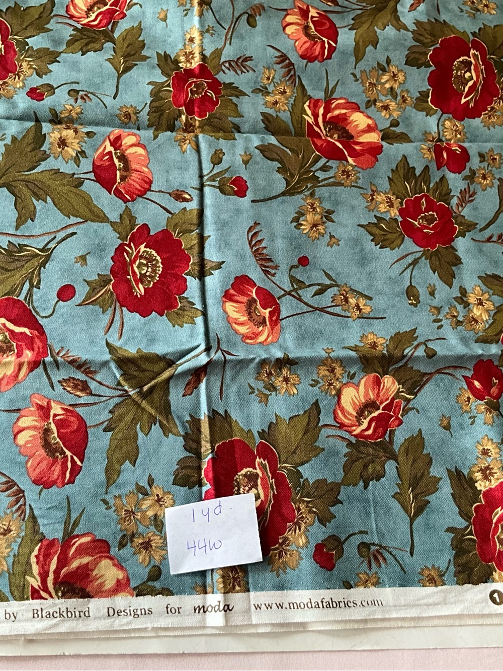 Quilt Sewing Moda Fabrics Pattern # 13552 #3885 #9021 #9244 Red Blue Floral - Picture 6 of 6